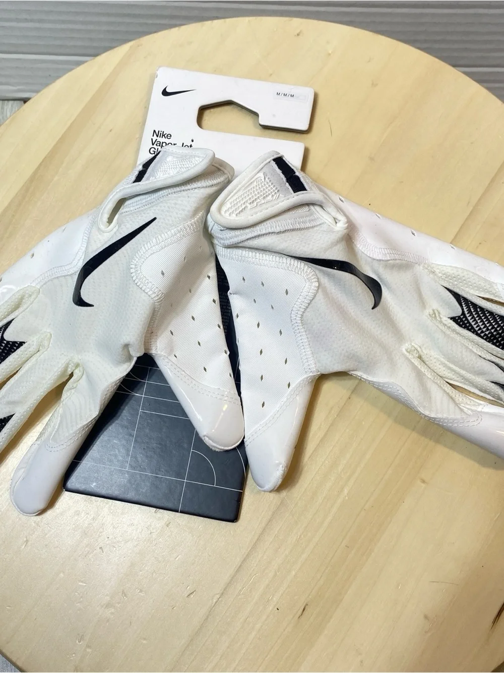 Nike Vapor Jet Football Gloves White/Black Adult Medium (M) Brand New With Tags